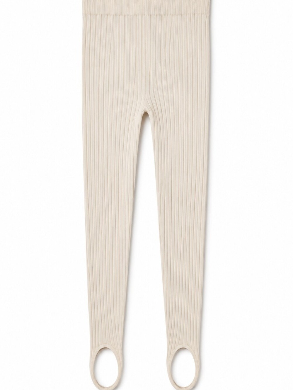 Zara Limitless Contour Ribbed Stirrup Leggings Cream NWT XS/S Rare
